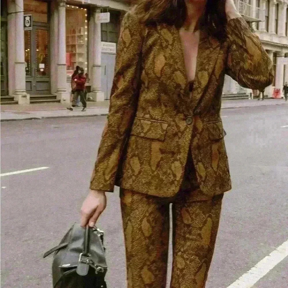JOIE Anthropologie x REVOLVE Anilah Mesa Snakeskin Python Print Blazer Sz. XXS - Picture 3 of 15
